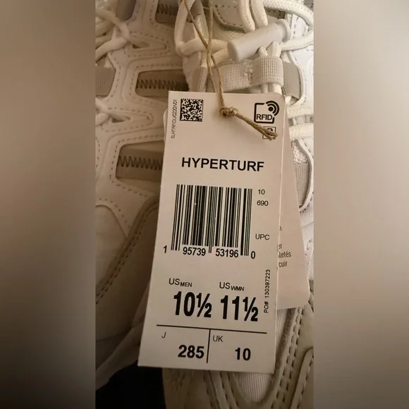 New Adidas Originals Hyperturf Cloud White Silver Shoes Mens‎ Size 10.5 - Picture 6 of 6